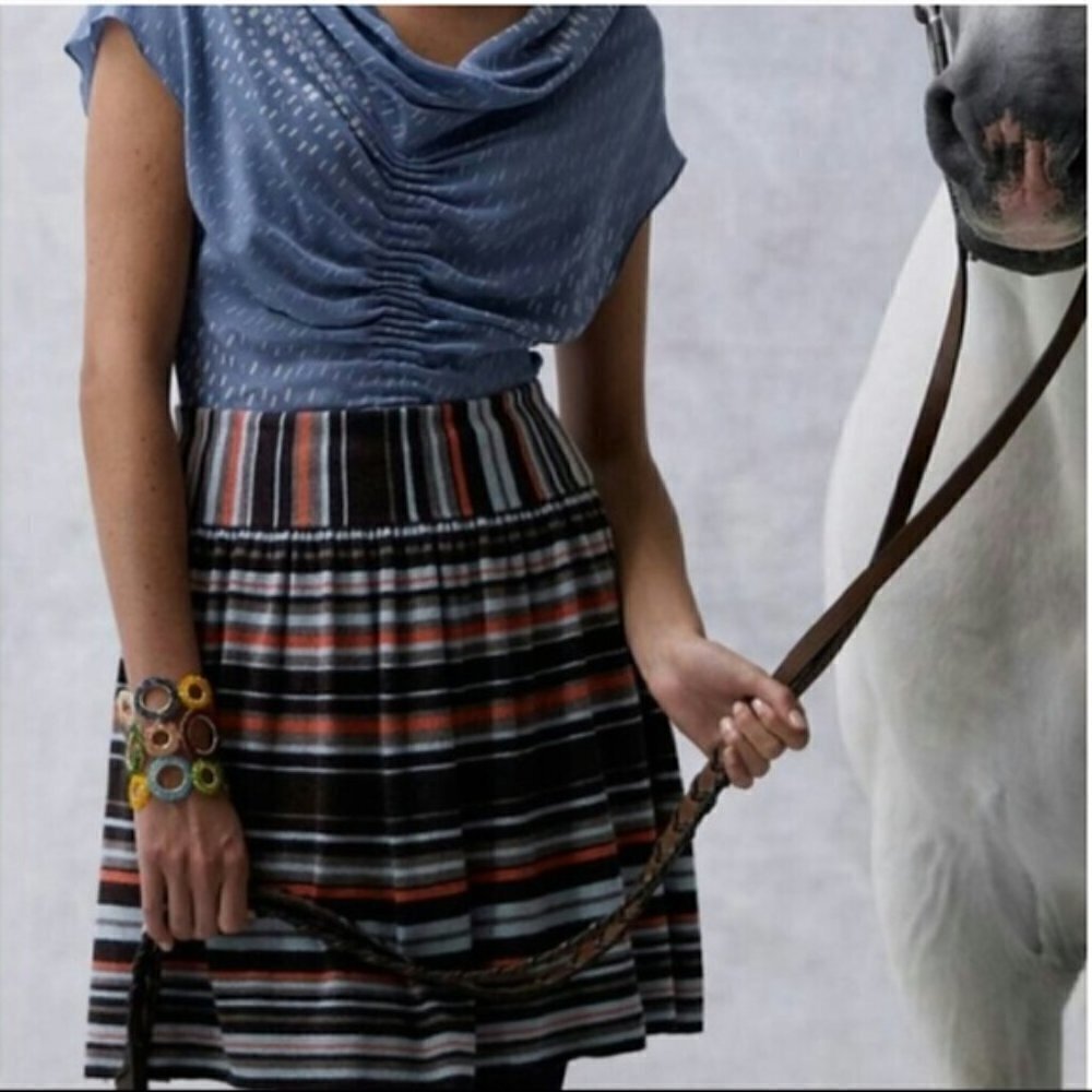 Anthro Sparrow Lima Lines Striped Sweater Skirt Sm